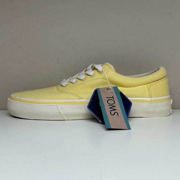NWOB | TOMS | Alpargata Fenix Lace Up Sneakers | Yellow | Size 6 - Picture 4 of 14